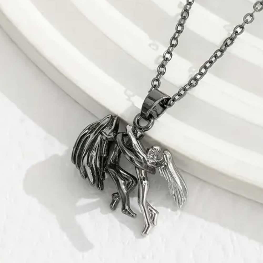 New Stainless Steel Hugging Angels Pendant
